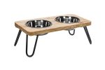 Beeztees DBL Kedi İkili Mama ve Su Kabı, Paslanmaz Çelik, Beyaz, 31x16x10cm, 2x350ml