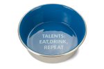 Beeztees Köpek Mama Su Kabı, Paslanmaz Çelik, İçi Mavi, 20cm, 1,9L - Görsel 2