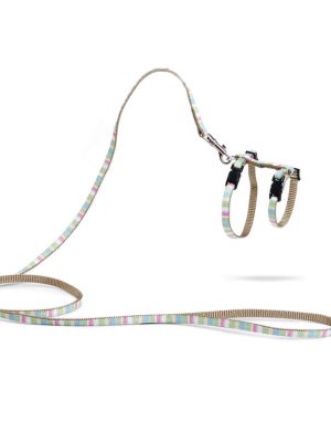 Beeztees Yavru Kedi Göğüs Tasması ve Gezdirme Kayışı, 120cm, Yeşil, 15-33cm