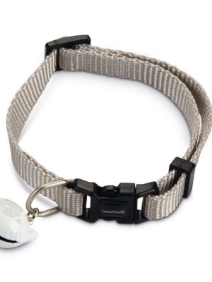 Beeztees Kedi Boyun Tasması, Zilli, Açık Gri, 20-30cm