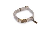 Beeztees DBL Köpek Tasması, Kadife, Gri, 26-40cm, 15mm