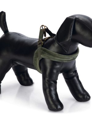 Beeztees DBL Köpek Göğüs Tasması, Velur, Yeşil, XXS, 15mm x 36cm