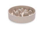 Beeztees DBL Köpek Yavaş Besleme Mama Kabı, Bambu, Bej, 17cm, 800ml