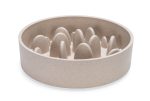 Beeztees DBL Köpek Yavaş Besleme Mama Kabı, Bambu, Bej, 21cm, 1430ml