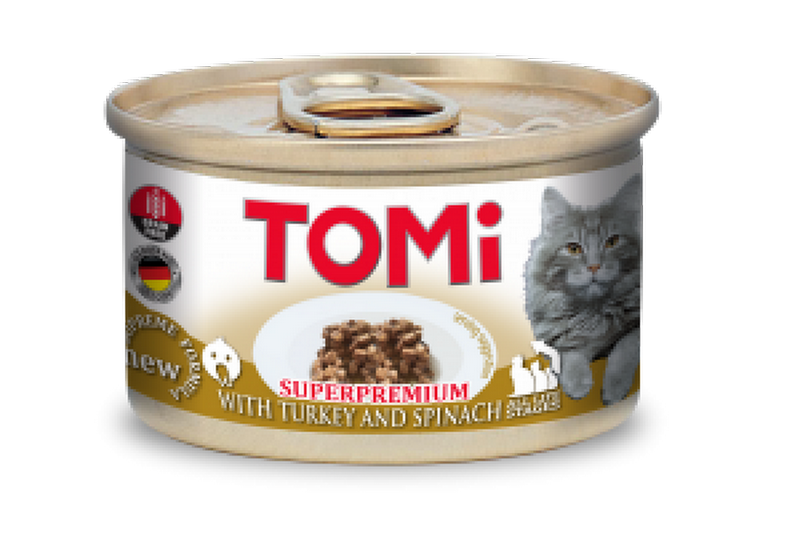 1174564_711f579db0cb4b7958953f968e7598e8.png Tomi Kedi Hindili Ispanaklı Yaş Mama 85g - Görsel 1