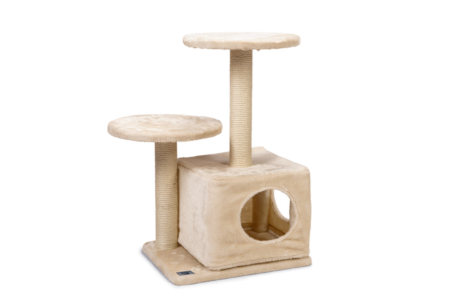 1184734_6f9ea9e4ea90cded438482fbea9d75a6.jpg Karlıe Bej İkili Tırmala Tahtası Ve Kedi Evi (45x35x70) - Görsel 1