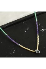 Renkli Kum Boncuk Taşlı Kolye-Model-1