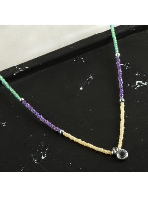 Renkli Kum Boncuk Taşlı Kolye-Model-1