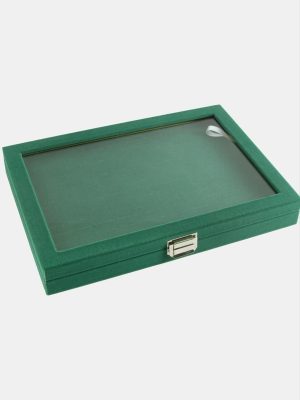 Cam Kapaklı Anfora Kumaş Batırmalı Yüzük Standı 24X34 cm-Siyah