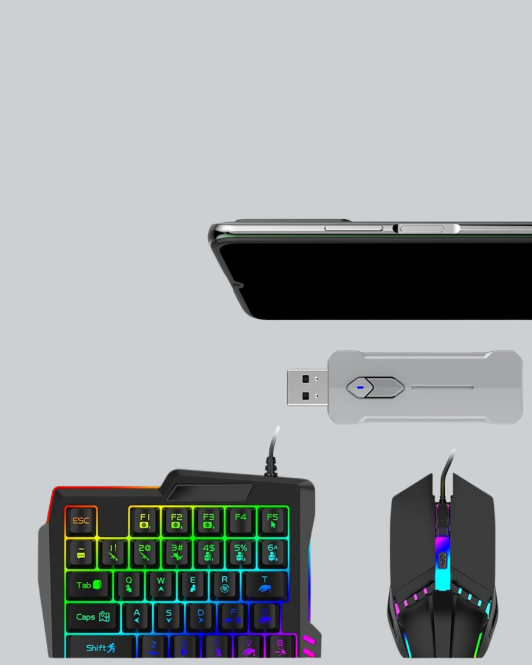 1210302_9-147.png Rekabetçi Mobil Oyun Aksesuarı | Klavye + Mouse + Hızlı Dönüştürücü - Görsel 4