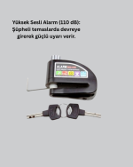 Ekonomik Alarm Disk Kilidi Motosiklet Scooter Bisiklet Güvenlik - Görsel 2