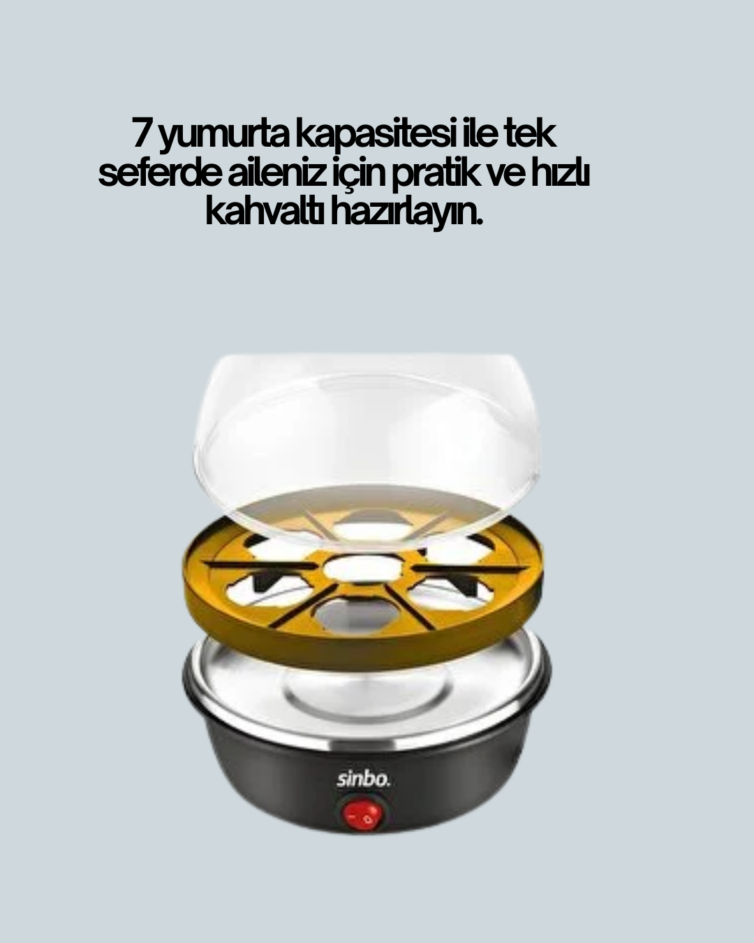 1210644_7-95.png Otomatik Kapanma Özellikli Yumurta Pişirme Makinesi 7 Kapasiteli - Görsel 2