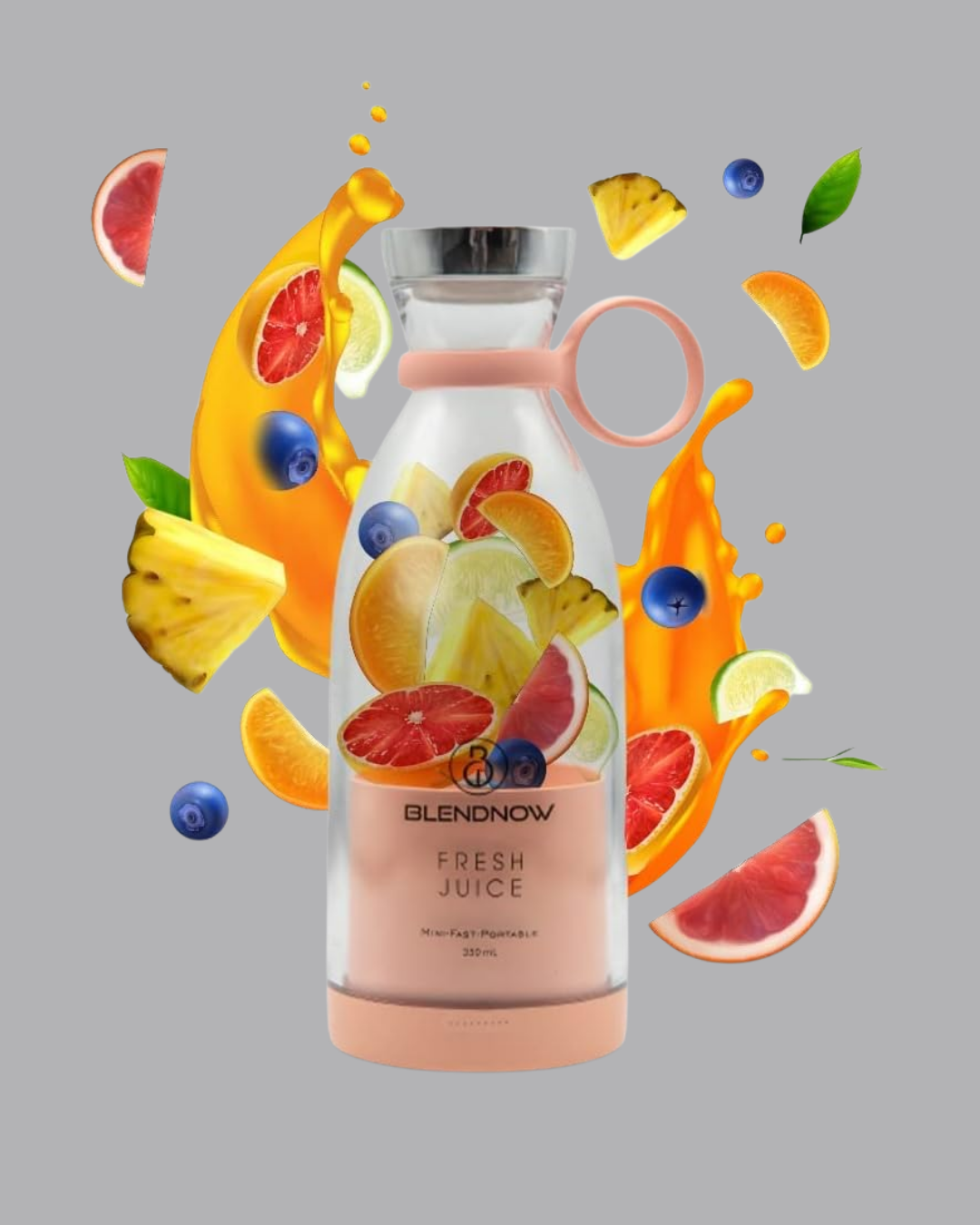 1210769_10-71.png Pembe ve Beyaz Renk Seçenekli Mini Boy Meyve Sıkıcı - Görsel 3