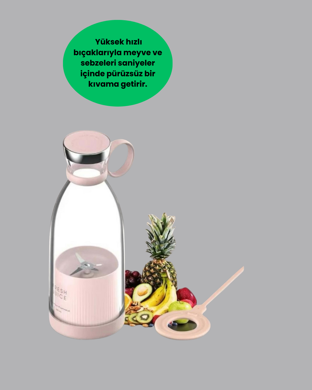 1210769_8-73.png Pembe ve Beyaz Renk Seçenekli Mini Boy Meyve Sıkıcı - Görsel 5