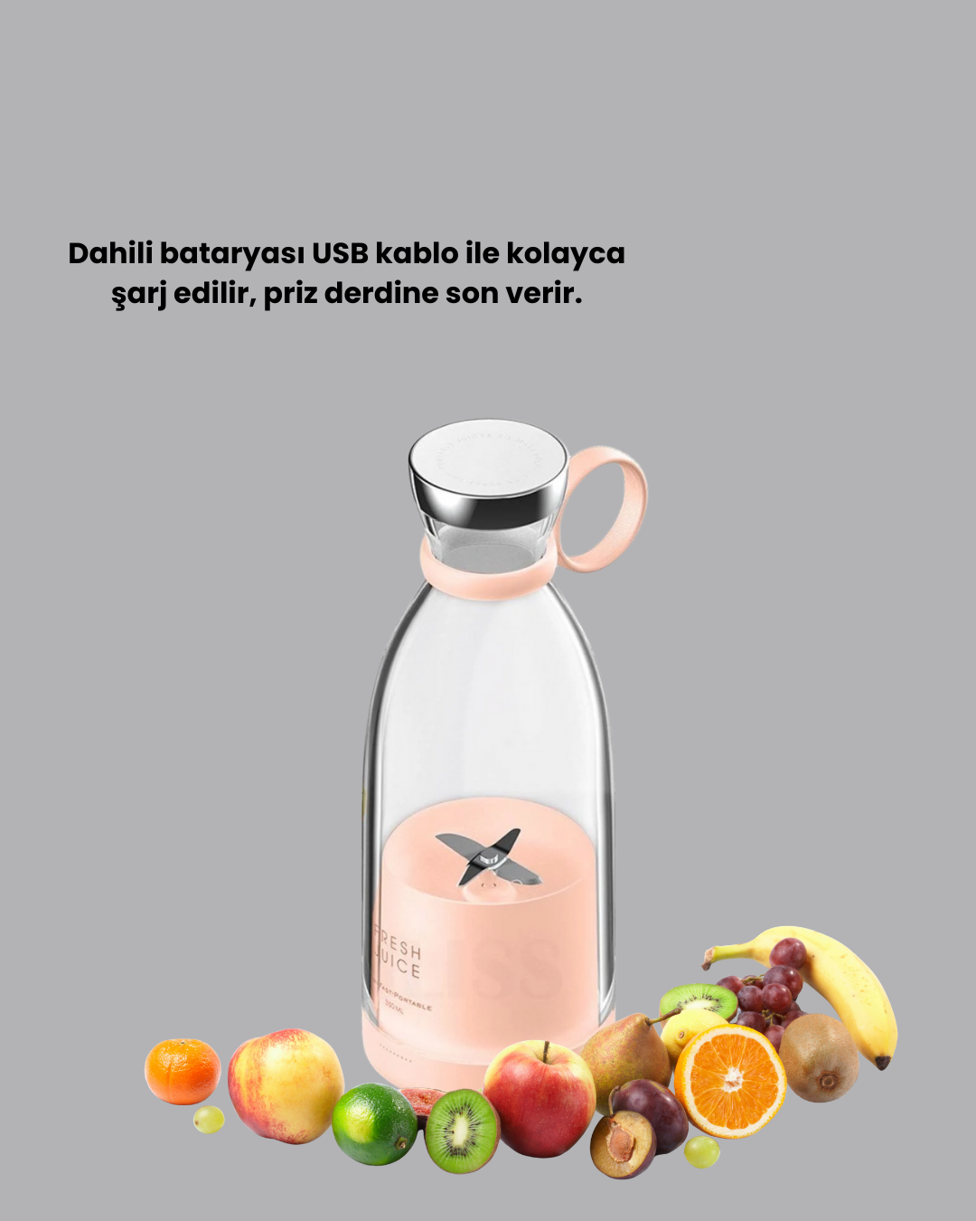 1210769_9-72.png Pembe ve Beyaz Renk Seçenekli Mini Boy Meyve Sıkıcı - Görsel 4
