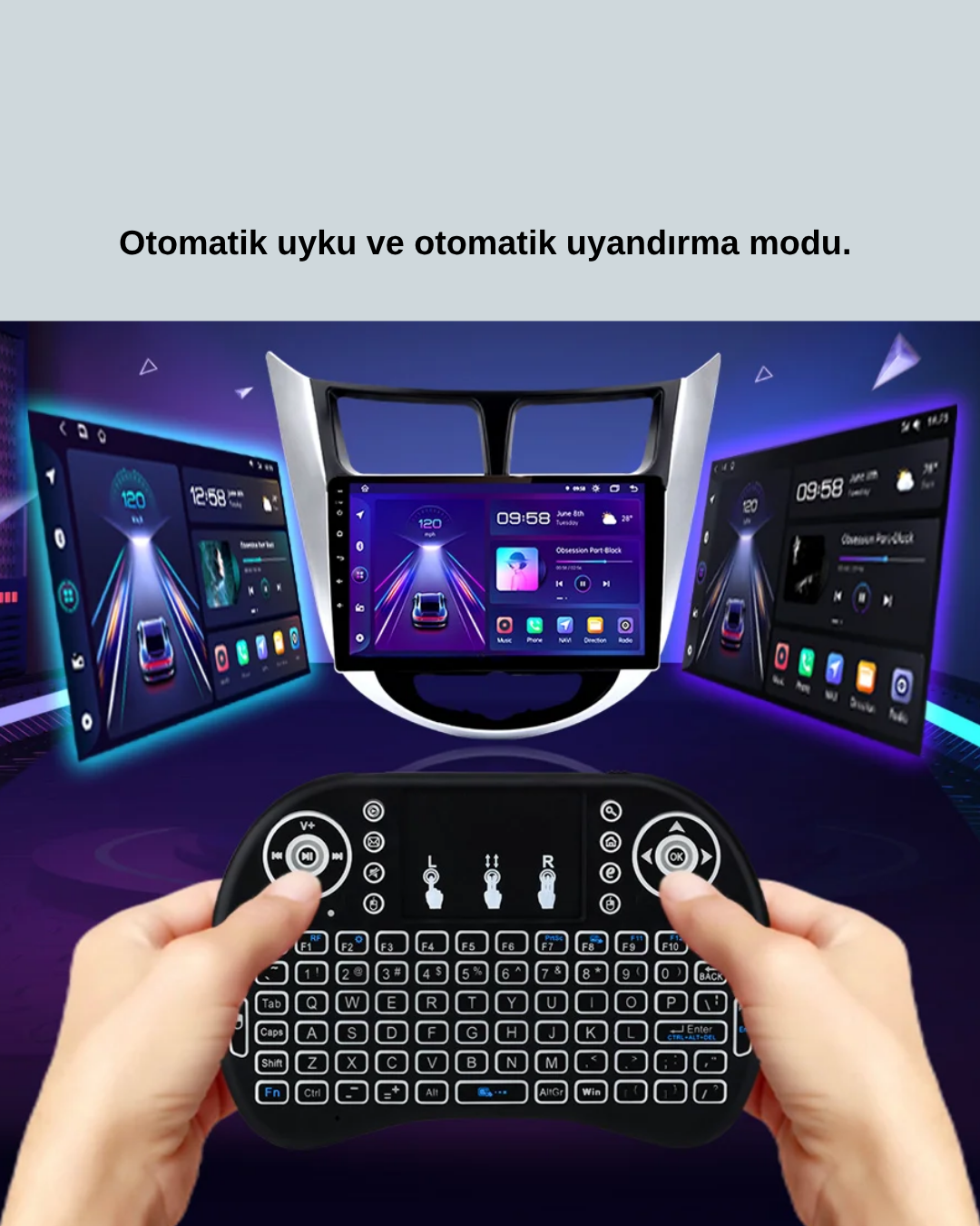 1211250_10-34.png Işıklı Kablosuz Mini Klavye – 2.4 GHz, Dokunmatik Mouse Özellikli - Görsel 5