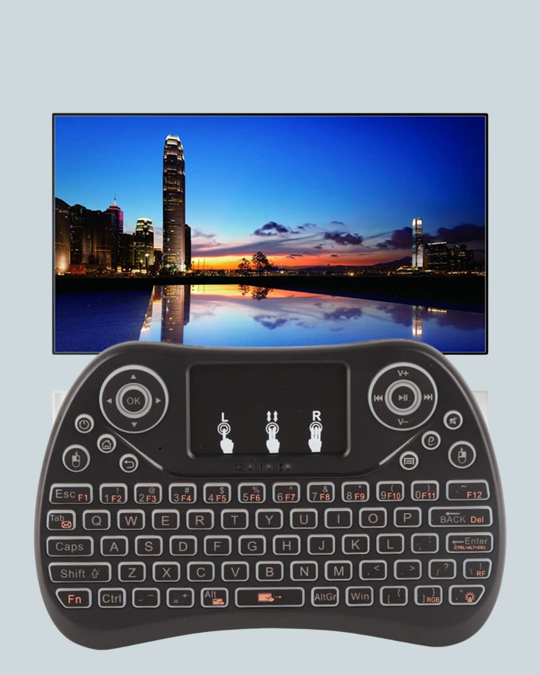 1211250_7-34.png Işıklı Kablosuz Mini Klavye – 2.4 GHz, Dokunmatik Mouse Özellikli - Görsel 2