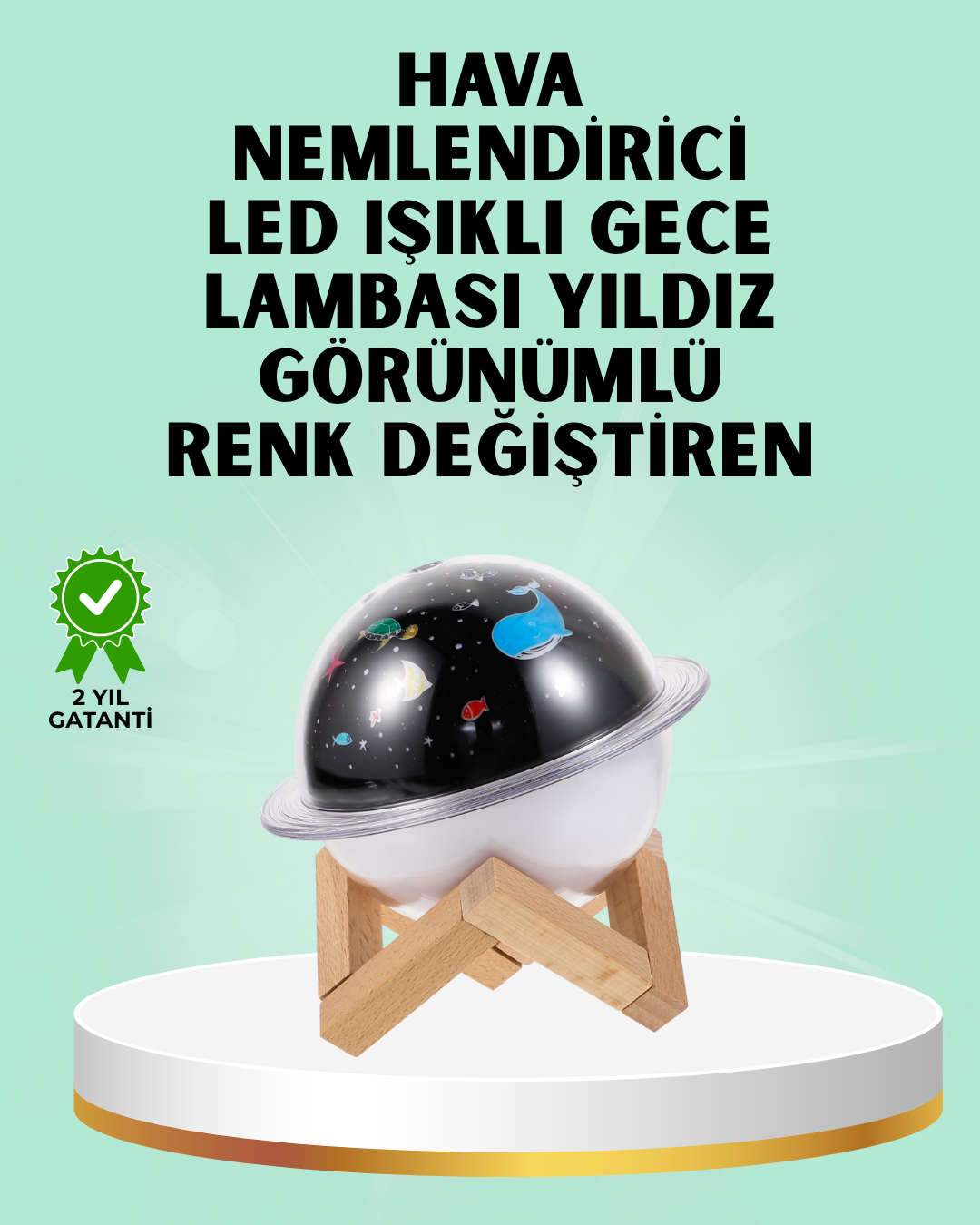 1211750_6-16.png Projektör ışığı bulunan USB bağlantılı mini aromaterapi destekli hava nemlendirici - Görsel 1