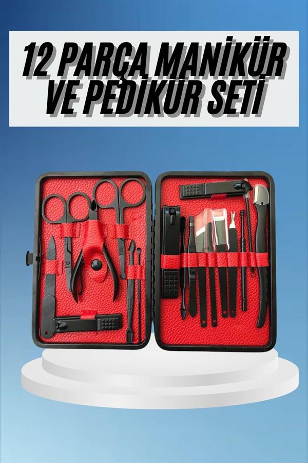 Compressed by jpeg-recompress Deri Çantalı Siyah Paslanmaz Çelik 17 Parça Manikür Pedikür Seti - Görsel 2