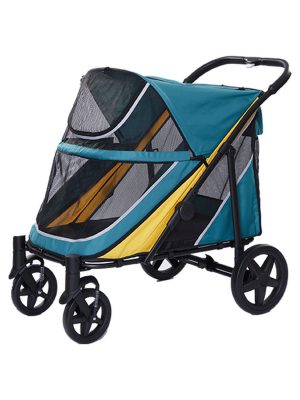 EuroDog Katlanabilir Köpek Arabası Yeşil Sarı 112x65x100 Cm