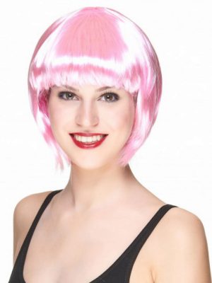 Soft Pembe Renk Parti Peruğu Küt Saç