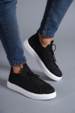 Kb-112   Kuback Siyah Triko Bağcıklı  Günlük Erkek  Ayakkabı (Numara: 41) - Görsel 3