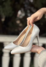 Hillar Gümüş Saten Stiletto Ayakkabı (Numara: 39) - Görsel 2