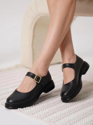 Yokox Siyah Cilt Oxford Ayakkabı (Numara: 36)