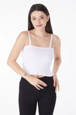 Yazlık Triko Crop Beyaz (Beden: Standart) - Görsel 6