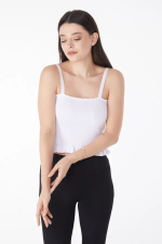 Yazlık Triko Crop Beyaz (Beden: Standart) - Görsel 5