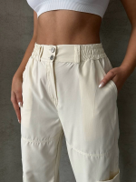 Jogger Lastik Paça Pantolon Bej (Beden: L) - Görsel 6