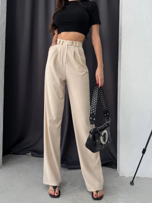 Kancalı Pantolon Krem (Beden: Xl)