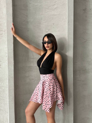 Puantiyeli Etek S25900 Pembe (Beden: M)