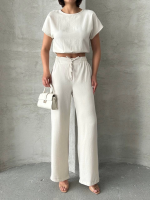 Bluz Pantolon Takım S255057 Bej (Beden: M)