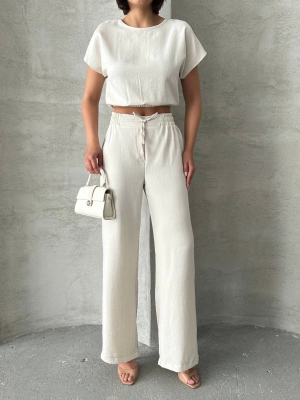 Bluz Pantolon Takım S255057 Bej (Beden: M)