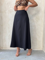 Uzun Astarlı Etek S255043 Siyah (Beden: M)