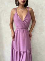Fırfırlı Katlı Elbise S255049 Gül (Beden: L) - Görsel 7