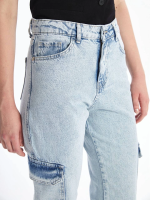 Kargo Cep Kar Yıkama Jeans Pantolon Mavi (Beden: 34) - Görsel 4