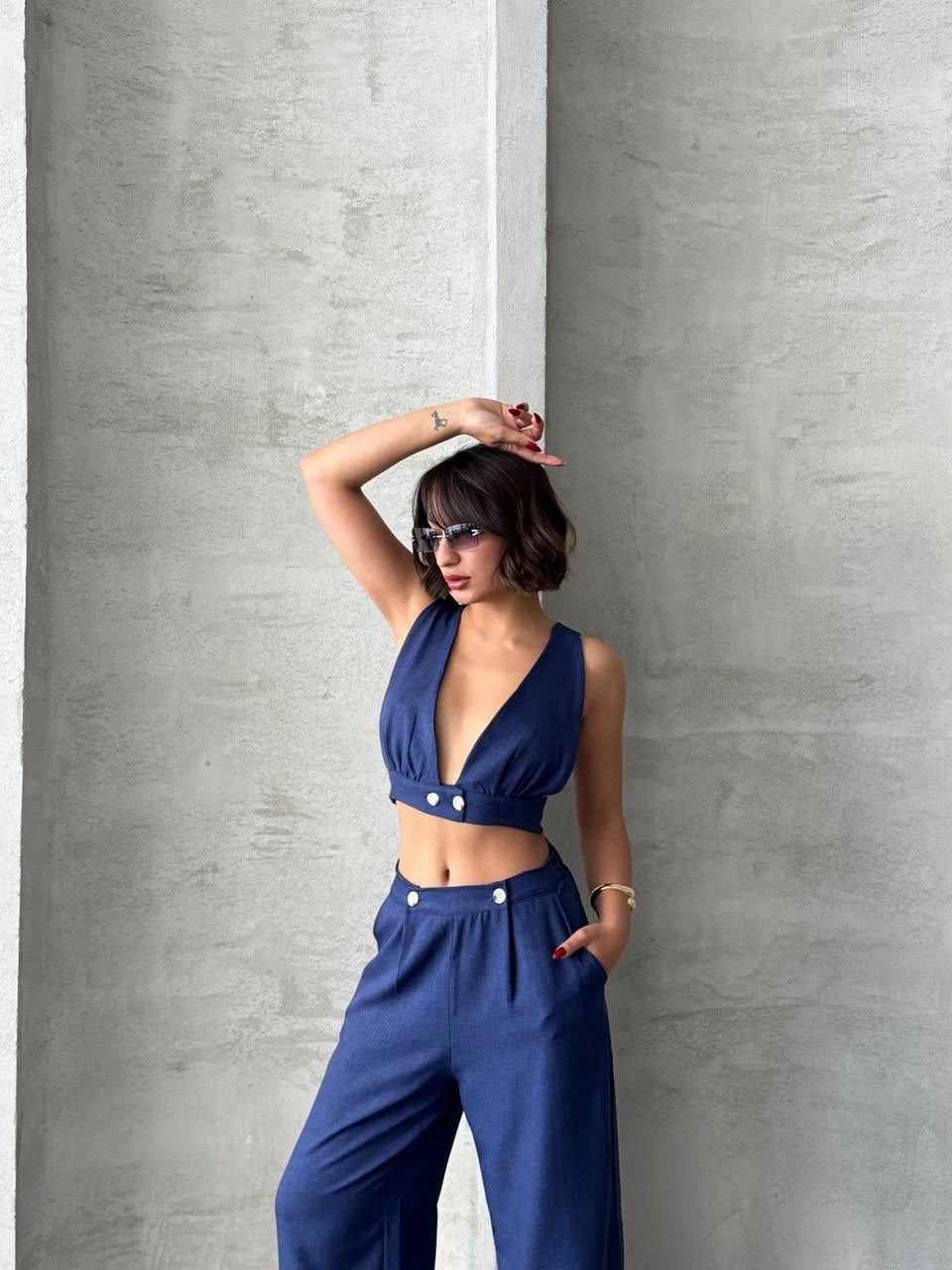 1233680_crop-pantolon-keten-takim-s255012-9113948-sw960sh1280.png Crop Pantolon Keten Takım S255012 Lacivert (Beden: L) - Görsel 6