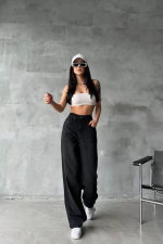 Arkadan Tokalı Jeans Pantolon Siyah (Beden: 36) - Görsel 3