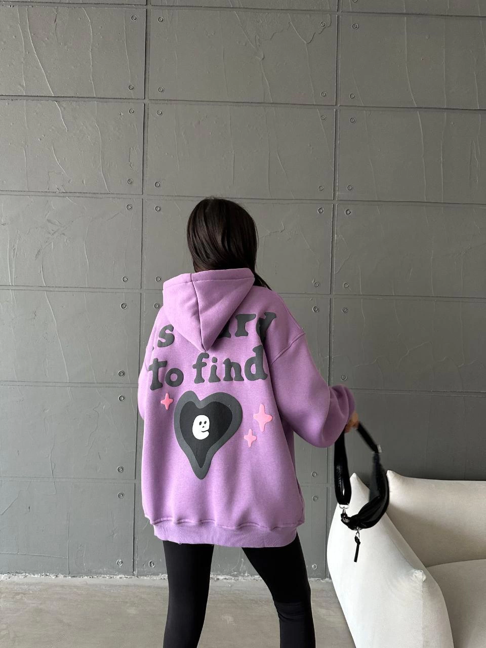 1233735_68558194ef8d3-40233631-sw960sh1280.png 3 İplik Şardonlu Oversize True Baskılı Sweat Mor (Beden: S) - Görsel 5