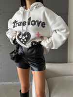 3 İplik Şardonlu Oversize True Baskılı Sweat Beyaz (Beden: S) - Görsel 3