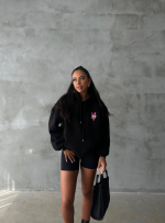 3 İplik Şardonlu Oversize Compact Ördek Baskılı Sweat Siyah (Beden: M) - Görsel 2