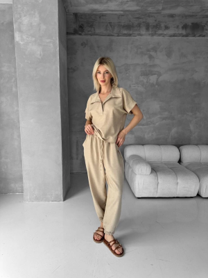 Bluz Şalvar Takım Bej S255841 (Beden: M)