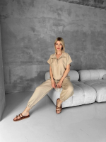Bluz Şalvar Takım Bej S255841 (Beden: M) - Görsel 2