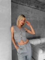 Essential Yelek Pantolon Takım Gri S255254 (Beden: S) - Görsel 3