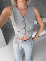 Essential Yelek Pantolon Takım Gri S255254 (Beden: M) - Görsel 5