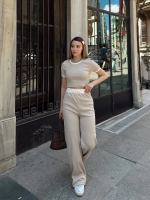 Crop Pantolon Biyeli Takım Bej (Beden: L) - Görsel 5