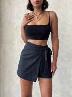 Brodeli Şort Etek S255075 Siyah (Beden: Xl) - Görsel 4