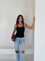 Ottoman Toka Askılı Bluz Siyah S4194 (Beden: S) - Görsel 3